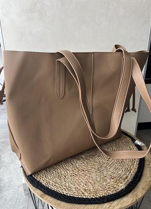 Сумка бежева базова шопер
