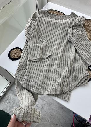 Теплий костюм в рубчик трійка