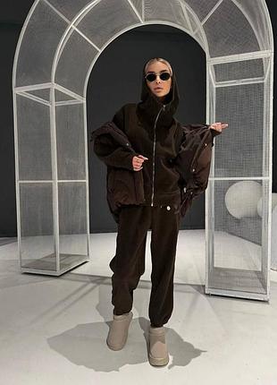 Костюм вельвет на хутрі