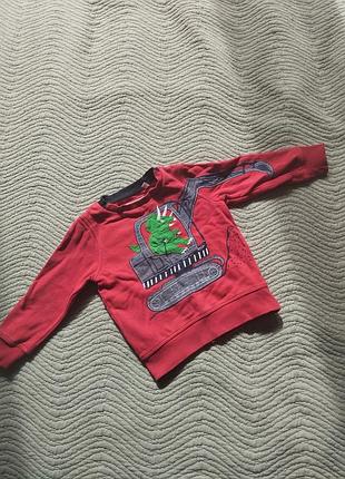 Свитшот детский с экскаватором и динозавром