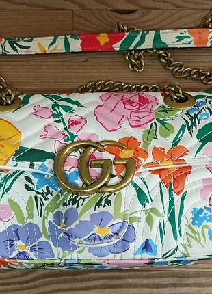 Женская модная брендовая сумка яркая разноцветная прямоугольная