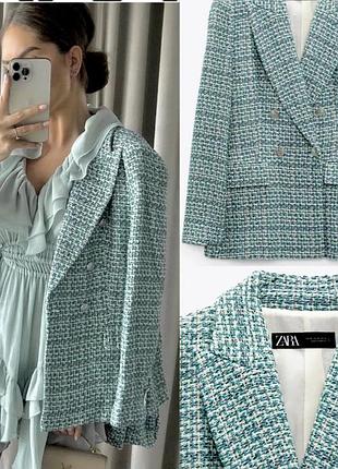 Твидовый пиджак zara