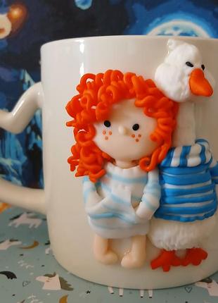 Чашка, кружка с декором "друзья"