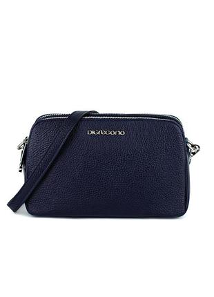 Італійська сумка сумочка фірми di gregorio італія шкіра теино-синя