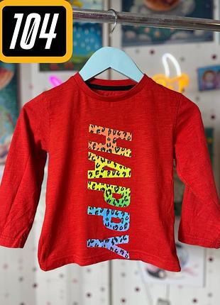 🛍️ червоний лонгслів з надписом happy від бренду next.