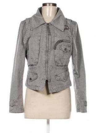 Вінтаж жакет коттоновий коттон натуральна тканина м-л 46 38 10 куртка косуха ветровка вітровка