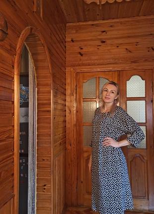 Сукня туніка чорно-білий принт