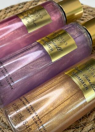 Парфюмированный спрей для тела с блеском shimmer victorias secret 250ml ассорт.