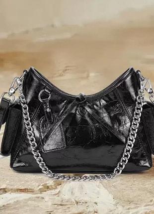 Сумка женская кожаная.трендовая лаковая кожа.