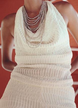 Топ з рельєфний ткані з горловиною zara