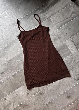 Мини платье шоколадное h&amp;m