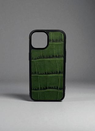 Чохол для iphone з натуральної італійської шкіри (зелений)