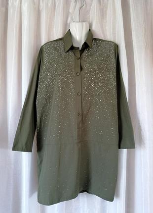 Блуза туника натуральный хлопок украшен стразами размер м туречки