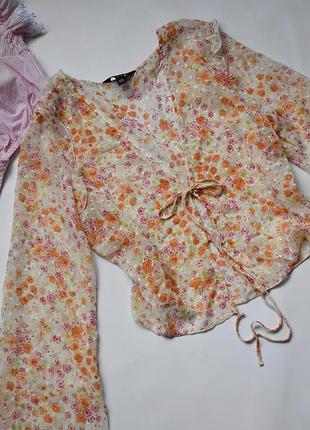 Невесомая блуза на завязках new look