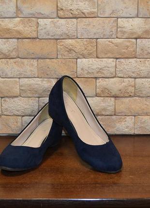 Туфли замшевые синие