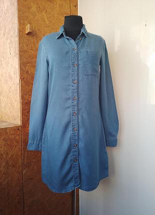 Брендовое джинсовое платье миди рубашка