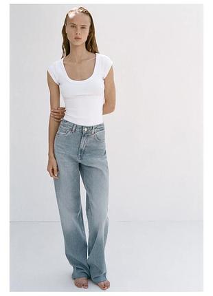 Штаны trf wide-leg high-waist jeans