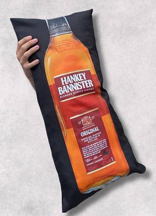 Подушка з принтом габардинова віскі чорна 35х75 (135)