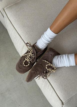 Кеди, арт. 10557, капучино, натуральная замша