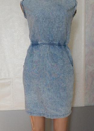 Платье джинсовое голубое reserved хлопок xs (34)