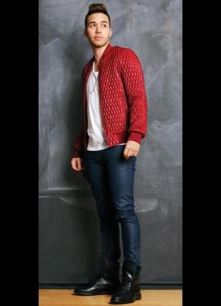 Мужская, яркая куртка zara man (бомбер), размер по бирке xl, фактически m/l