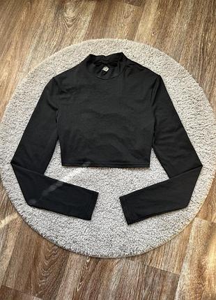 Черный лонгслив с необычный спинкой shein