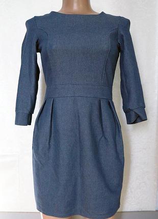 Платье джинсовое футляр синее xs