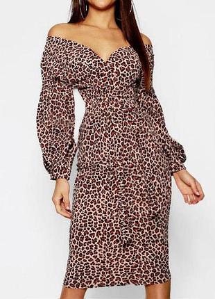 Розпродаж сукня boohoo міді лео принт