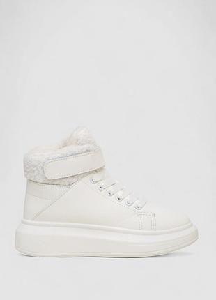 Кроссовки женские зимние на меху, цвет белый