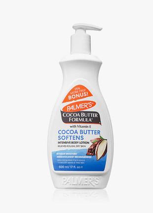 500 мл інтенсивний пом'якшувальний лосьйон для тіла з олією какао cocoa butter softens intensive body lotion palmer's