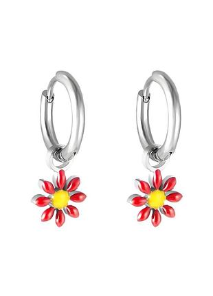 Серьги нержавеющая сталь stainless steel минималистичные цветочки