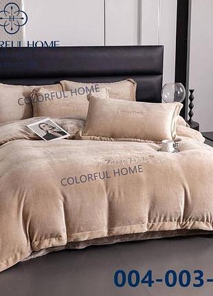 Велюровий комплект постільної білизни євро