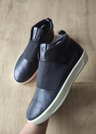 Стильные женские кожаные ботинки ecco, р. 38.