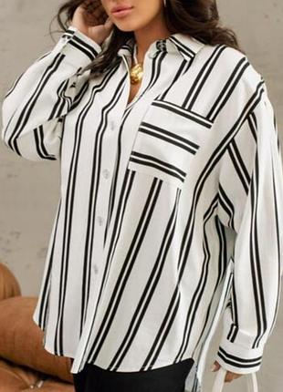 Плюс сайз сорочка жіноча у смужку