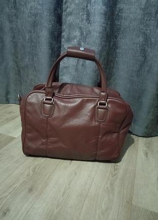 Коричневая кожаная сумка luca bocelli