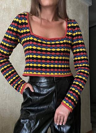 Яркий вязаный лонг от asos