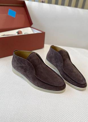 Лоро пиана лофери open walk брендові замшеві лофери жіночі женские замшевые лоферы люкс качкство