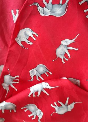 Шелковый шарфик со слониками