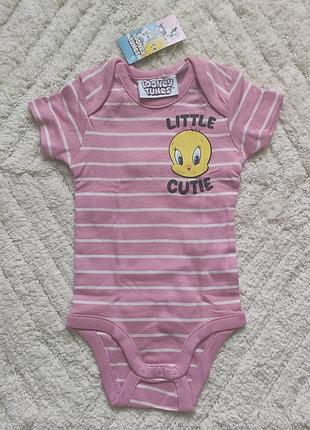 Новый боди looney tunes (вити) на девочку, 74/80. сток с биркой.