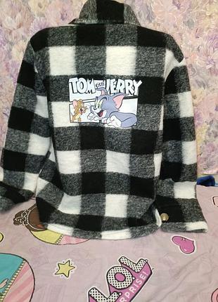 Рубашка в клетку теплая как куртка том и джерри