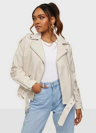 Косуха бежева шкірянка кожанка