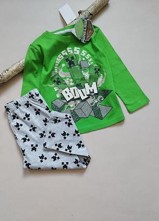 🩷💚яркая коттоновая пижамка minecraft для мальчика от бренда 💕 cool club