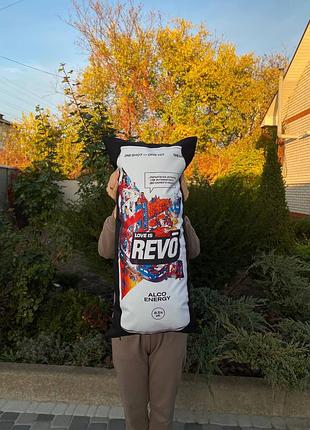 Подушка с принтом габардиновая рево черная 35х75 (159)