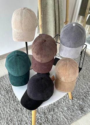 Кепка бейболка жіноча демісезонна осінь зима вельветова фліс