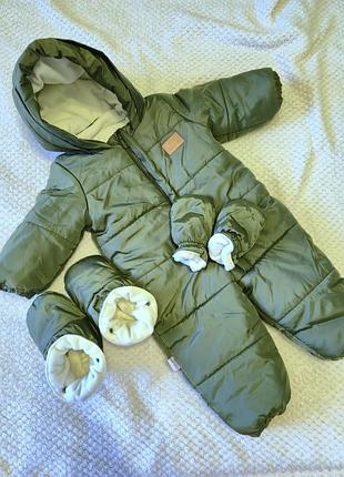 Зимний комбинезон северленд, фирмы kid's fantasy, размер 74, цвет хаки