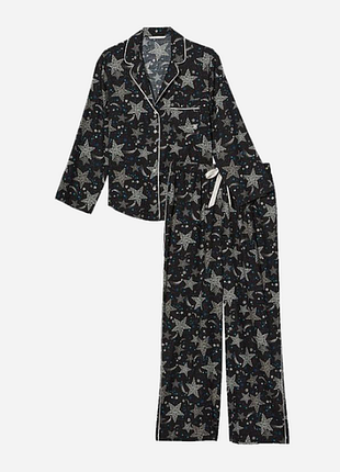 Victorias secret піжама сорочка та штани flannel long pj set stars