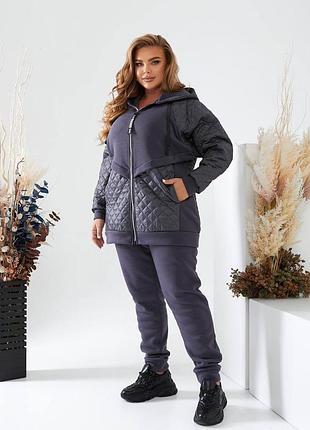 Жіночий теплий спортивний костюм великого розміру в кольорах рр 52-70