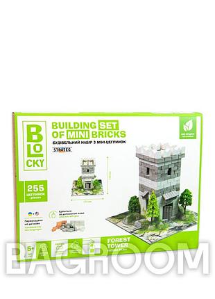 Конструктор з міні-цеглинок strateg blocky - лісова вежа 31019