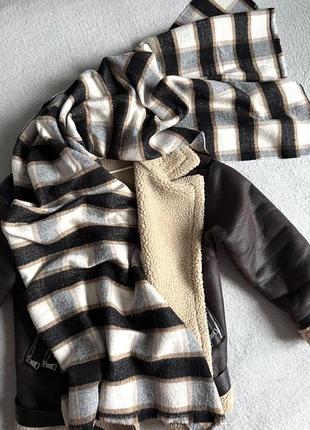 Большой шарф в клетку, полоску, клеточку