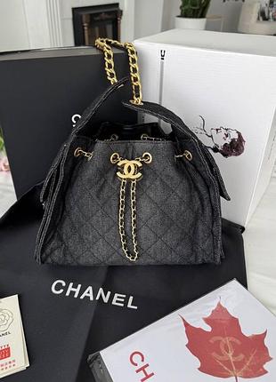 Джинсова сумка 25 в ромбоподібній прострочці ch